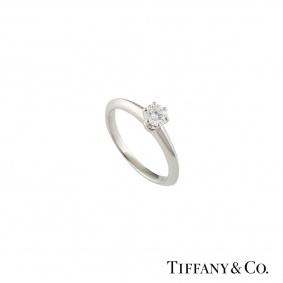 Tiffany & Co. Platinum Diamond Setting Band Ring 0.22ct E/VS1